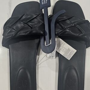 GAP Black Woven Slide Sandals